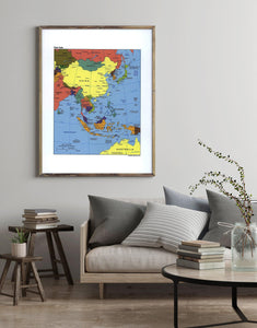2004 Map| East Asia| East Asia Map Size: 18 inches x 24 inches |Fits 1 - New York Map Company