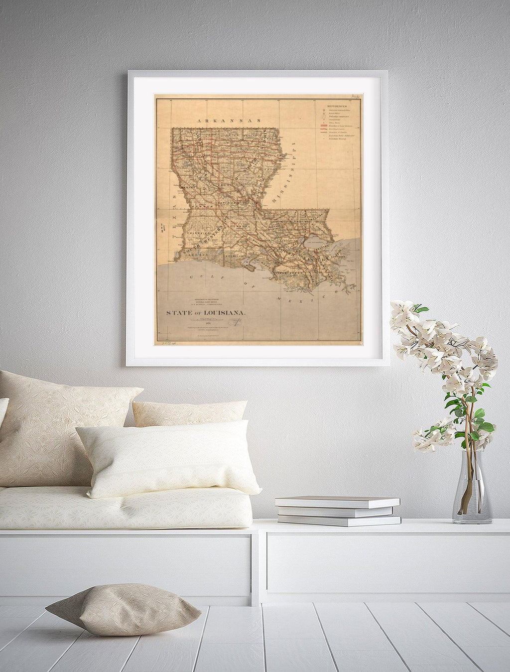 Map| State of Louisiana| Louisiana|Road United States Map Size: 20 inc - New York Map Company