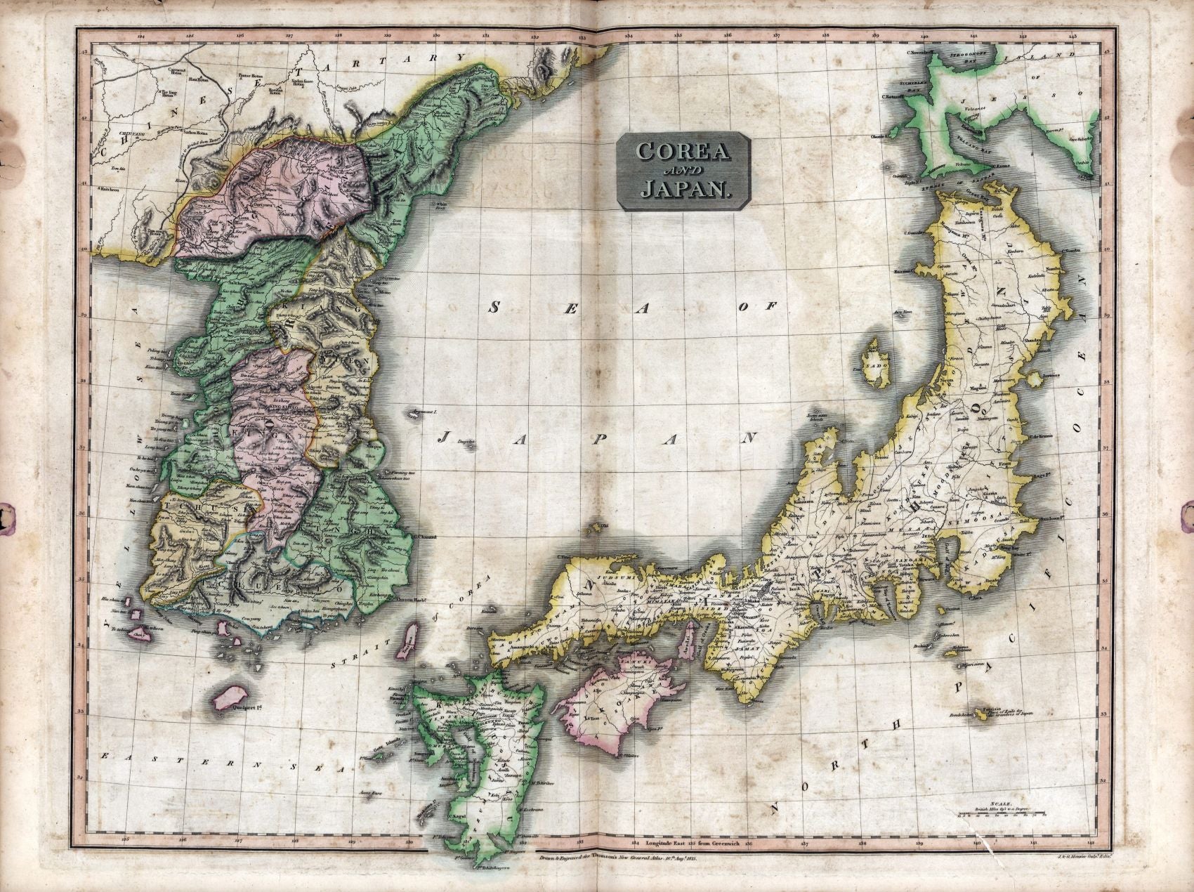 1815 map Corea sic and Japan Drawn and engraved for Thomson's New General Atlas, 16th. Aug.t 1815. Map Subjects: Japan | Korea