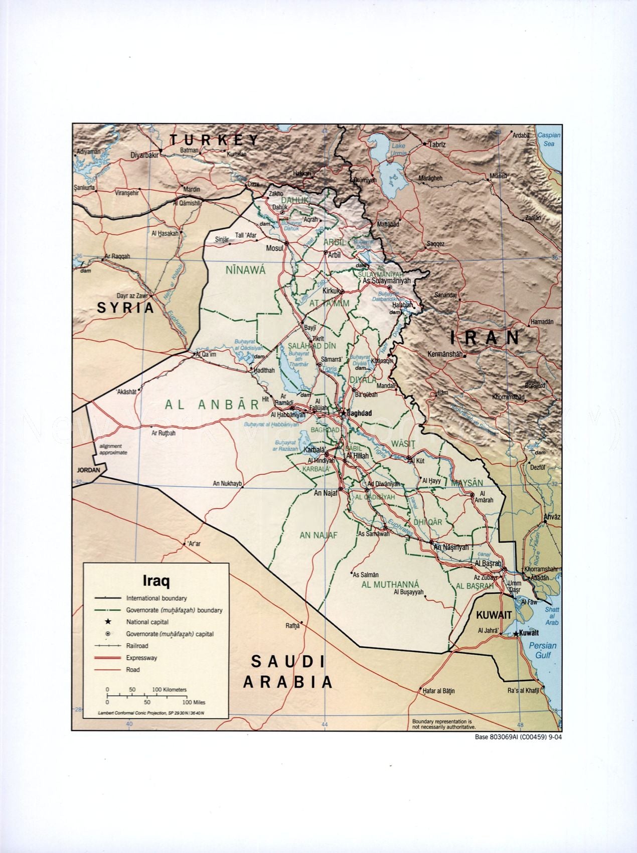2004 map Iraq. Map Subjects: Iraq