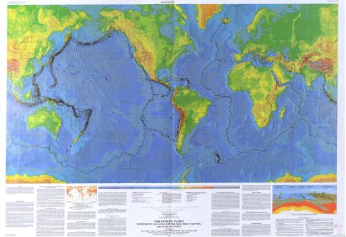 Map of This dynamic planet: world of volcanoes, earthquakes, impact craters, an - New York Map Company