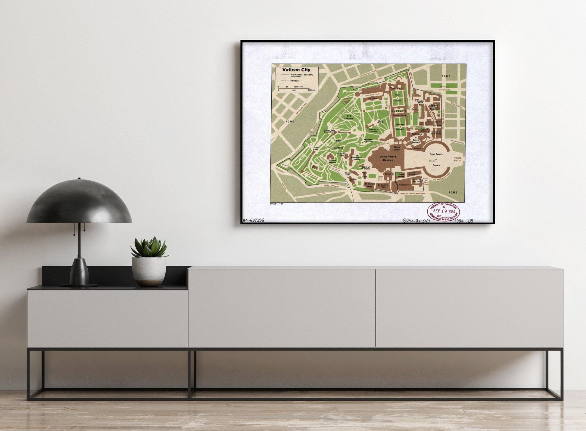 1984 Map| Vatican City| Vatican City Map Size: 18 inches x 24 inches | - New York Map Company