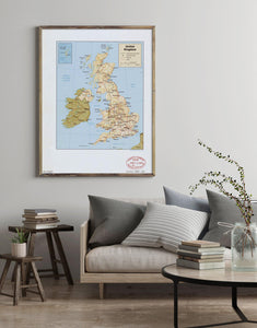 1987 Map| United Kingdom| British Isles Map Size: 18 inches x 24 inche - New York Map Company
