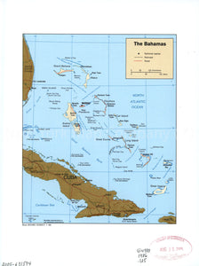 1986 map The Bahamas. Map Subjects: Bahamas