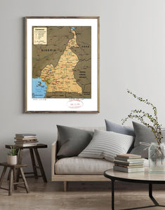1998 Map| Cameroon| Cameroon Map Size: 18 inches x 24 inches |Fits 18x - New York Map Company