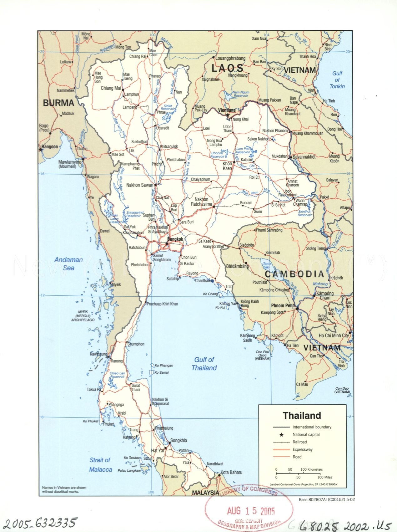 2002 map Thailand. Map Subjects: Roads | Thailand