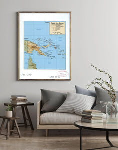 1989 Map| Papua New Guinea| Papua New Guinea Map Size: 18 inches x 24 - New York Map Company