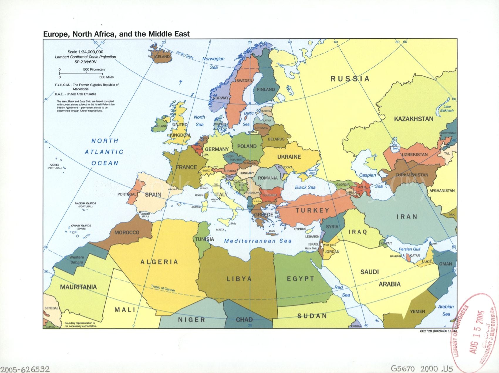 2000 map Europe, North Africa, and the Middle East. Map Subjects: Africa | North | Eastern Hemisphere | Europe | Middle East