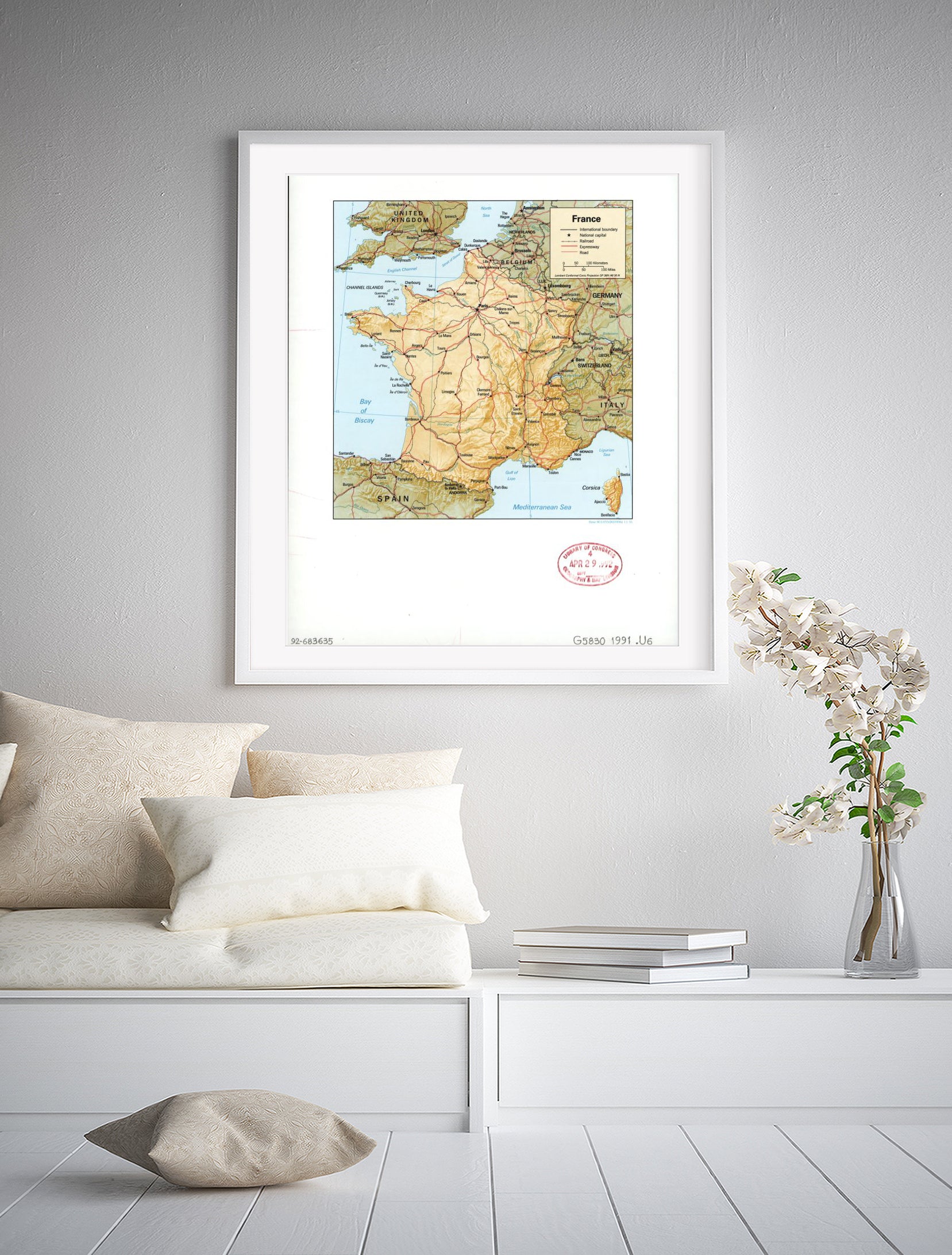 1991 Map | France | France 11-91. "Base 801455(B00996)."