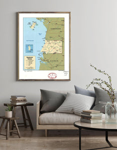 1992 Map| Equatorial Guinea| Equatorial Guinea Map Size: 18 inches x 2 - New York Map Company
