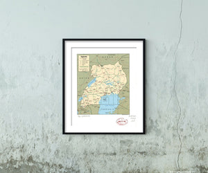 1995 Map|Title: Uganda|Subject: Uganda 20 inches x 24 inches |Fits 20x24 size fr - New York Map Company