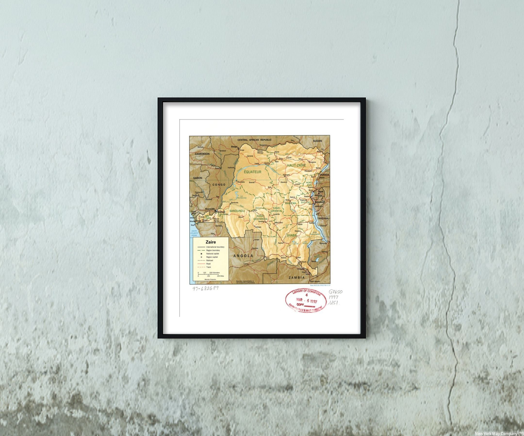 1997 Map | Zaire | Congo | Congo Democratic Republic