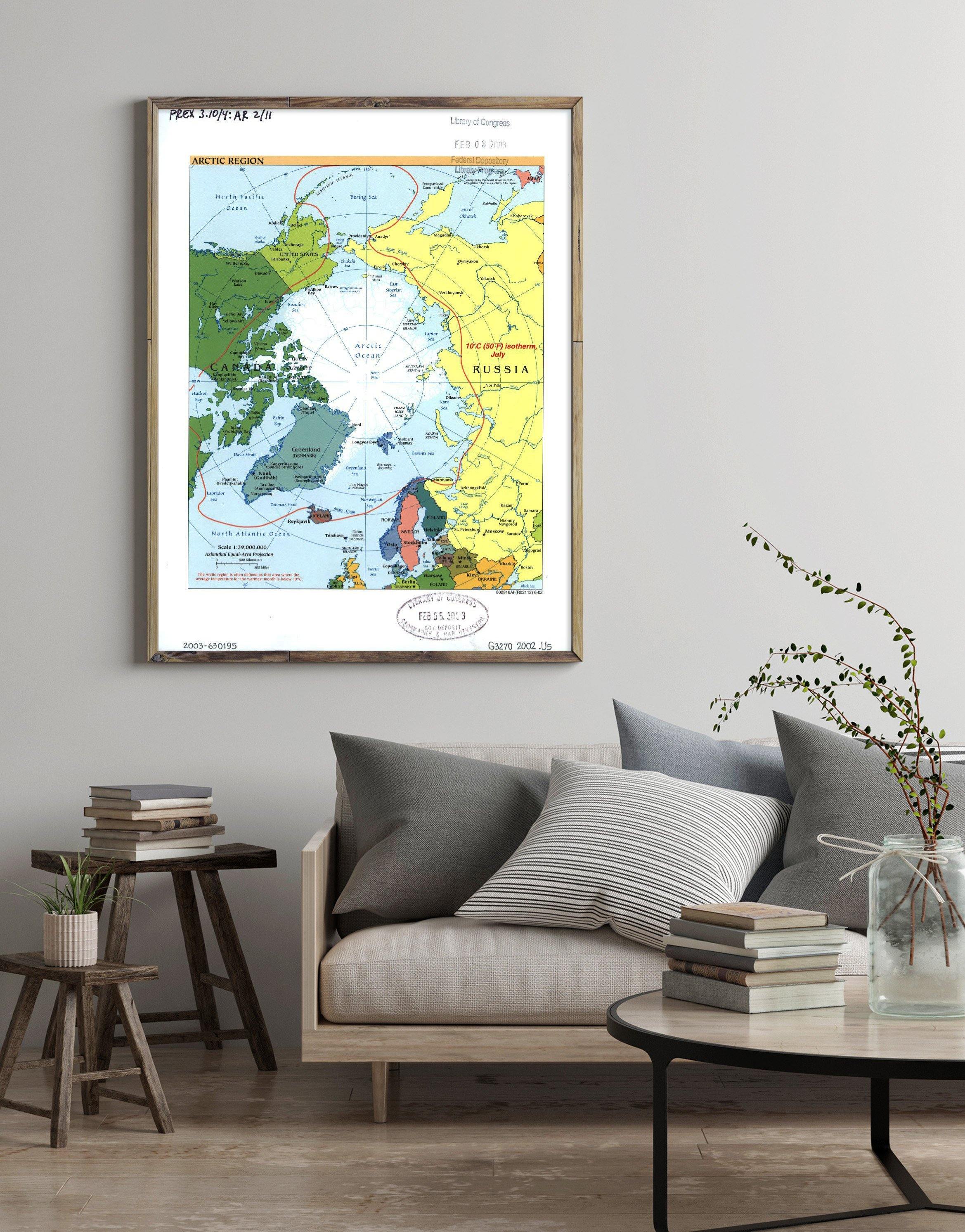 2002 Map| Arctic region| Arctic Regions Map Size: 18 inches x 24 inche - New York Map Company