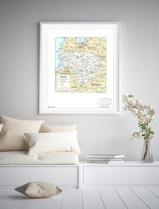 2002 Map| Lithuania| Lithuania Map Size: 20 inches x 24 inches |Fits 2 - New York Map Company