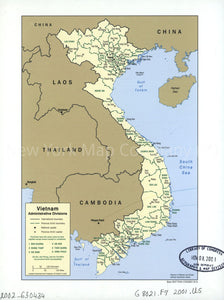 2001 map Vietnam administrative divisions. Map Subjects: Vietnam