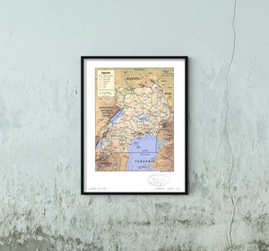 2005 Map|Title: Uganda|Subject: Uganda 18 inches x 24 inches |Fits 18x24 size fr - New York Map Company