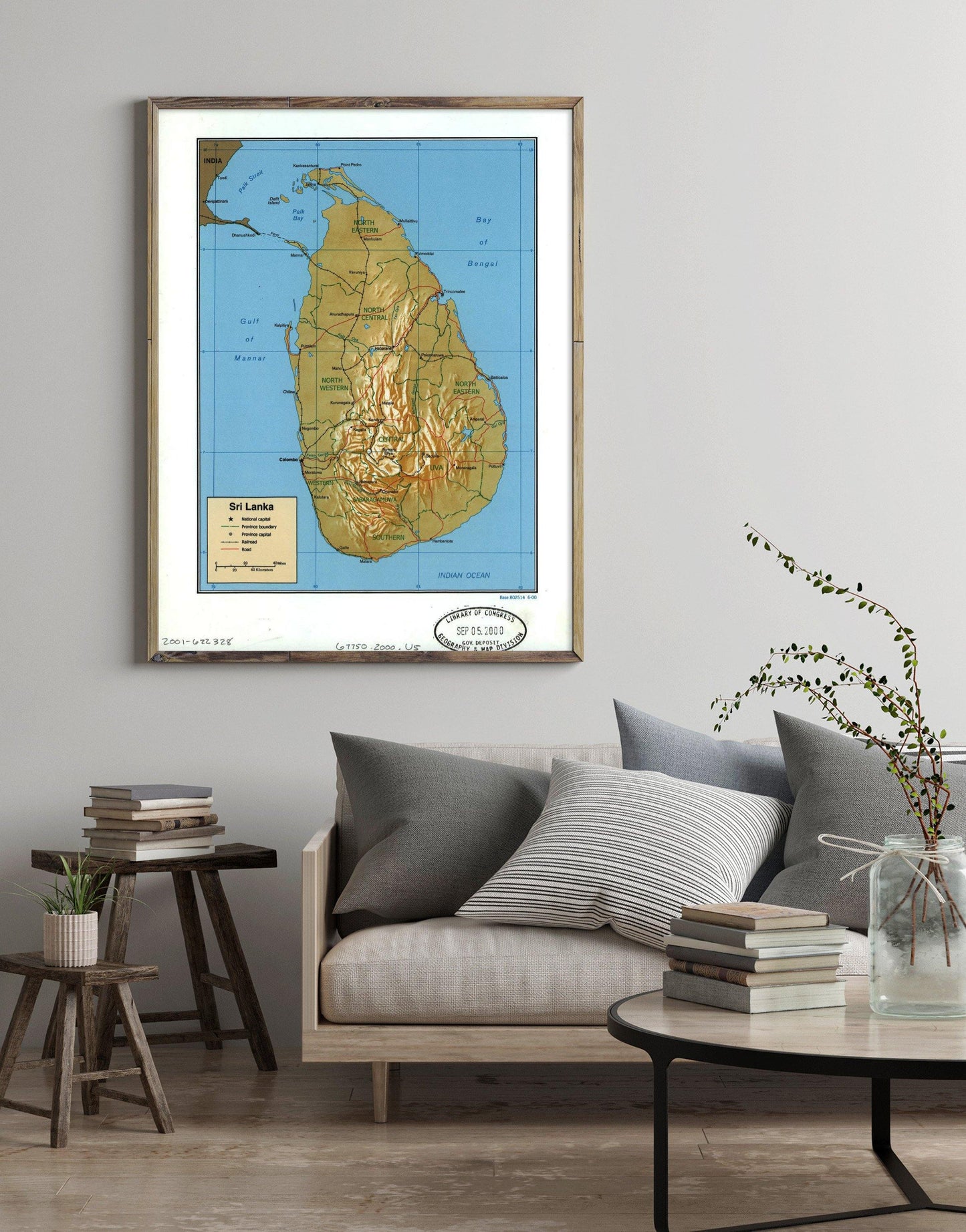 2000 Map| Sri Lanka| Sri Lanka Map Size: 18 inches x 24 inches |Fits 1 - New York Map Company