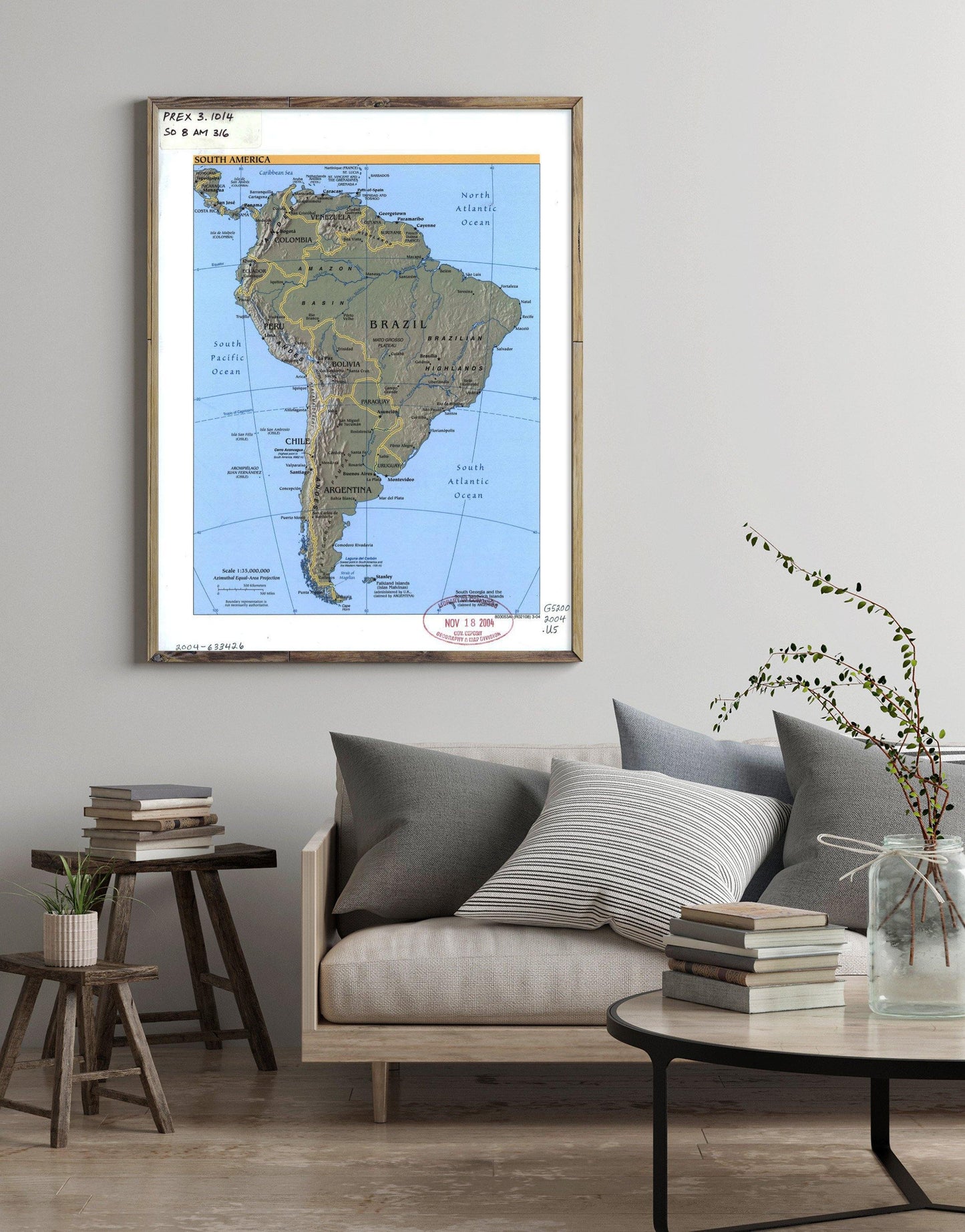 2004 Map| South America| South America Map Size: 18 inches x 24 inches - New York Map Company