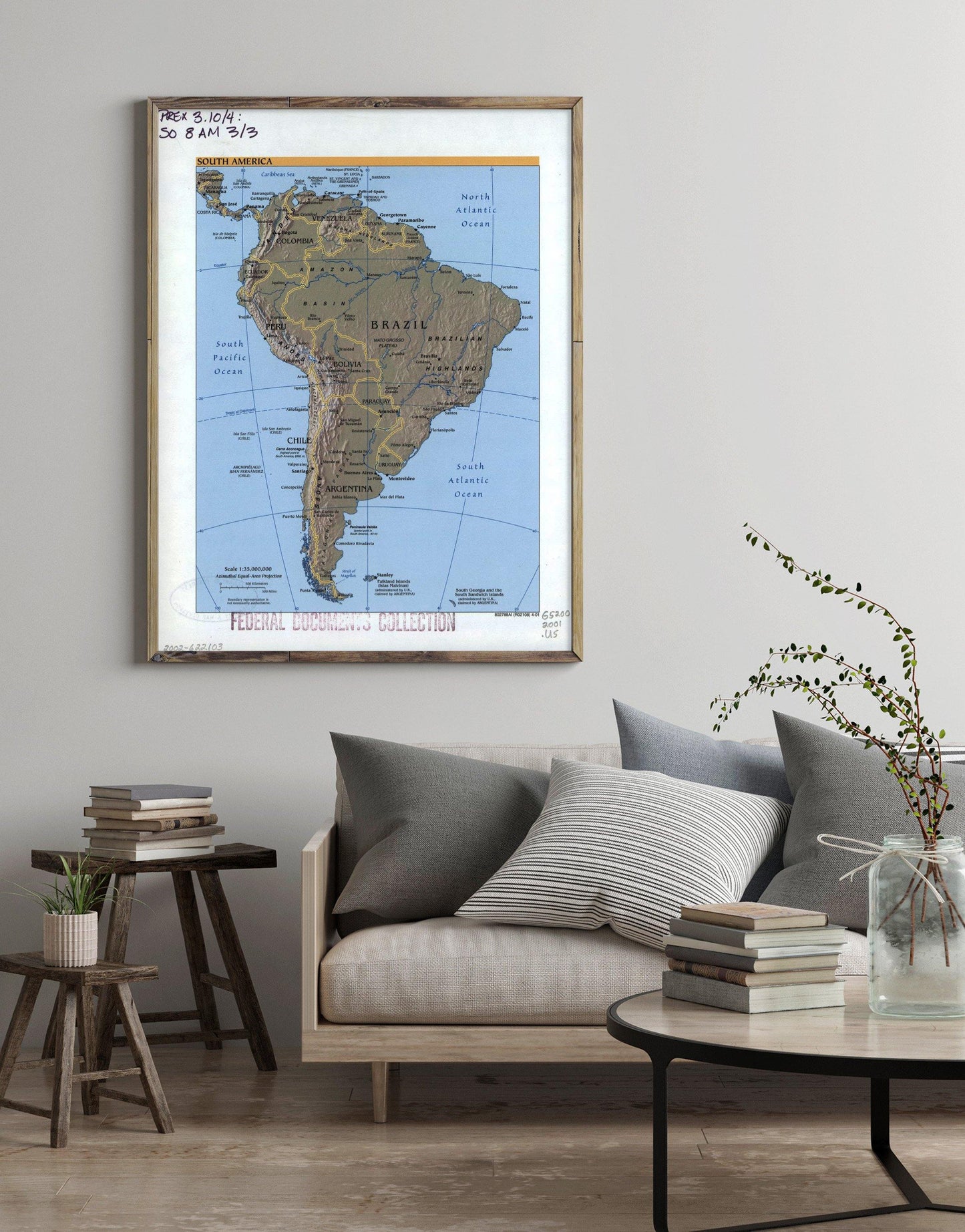 2001 Map| South America| South America Map Size: 18 inches x 24 inches - New York Map Company