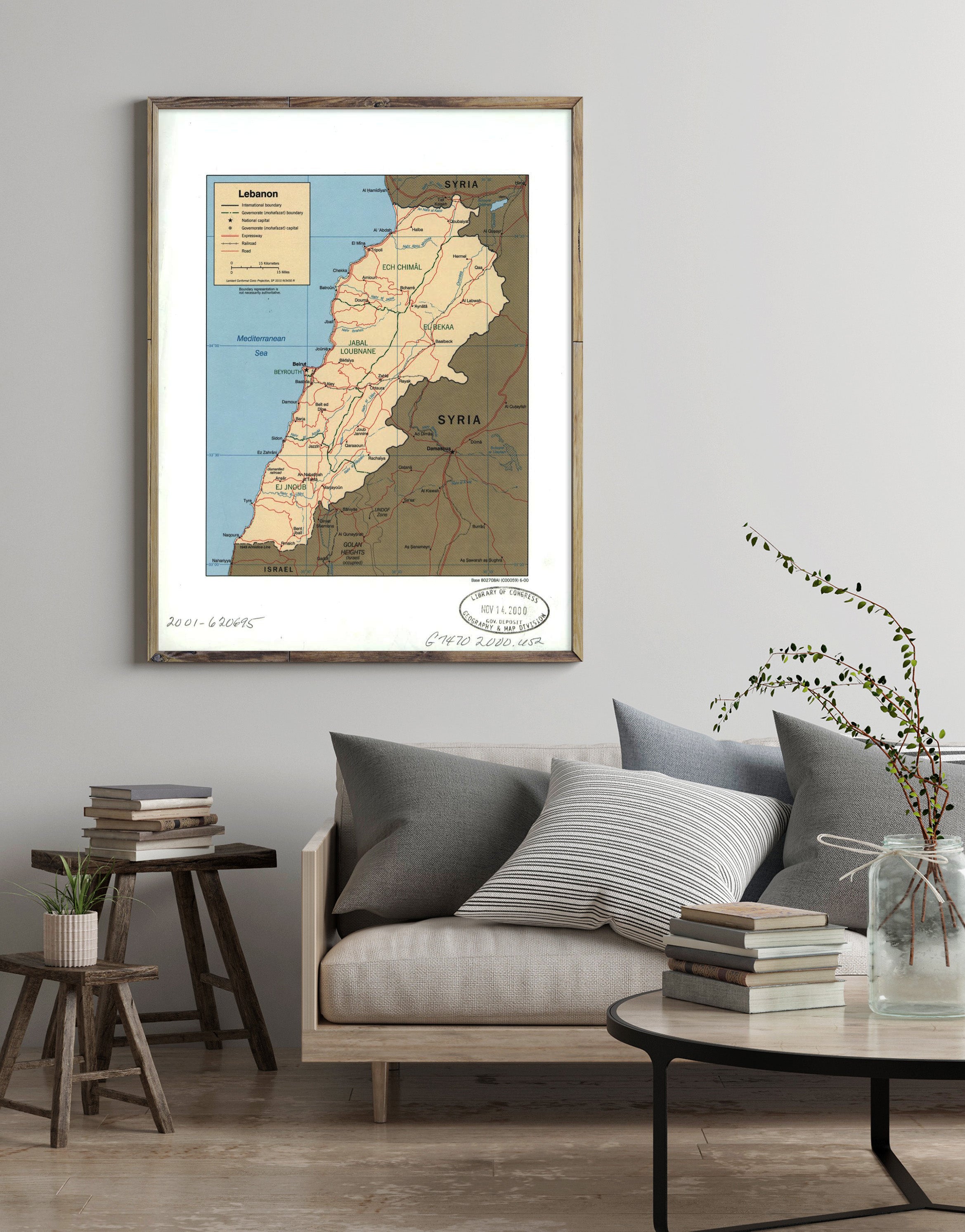 2000 Map | Lebanon | Lebanon Base 802708AI (C00059) 6-00.