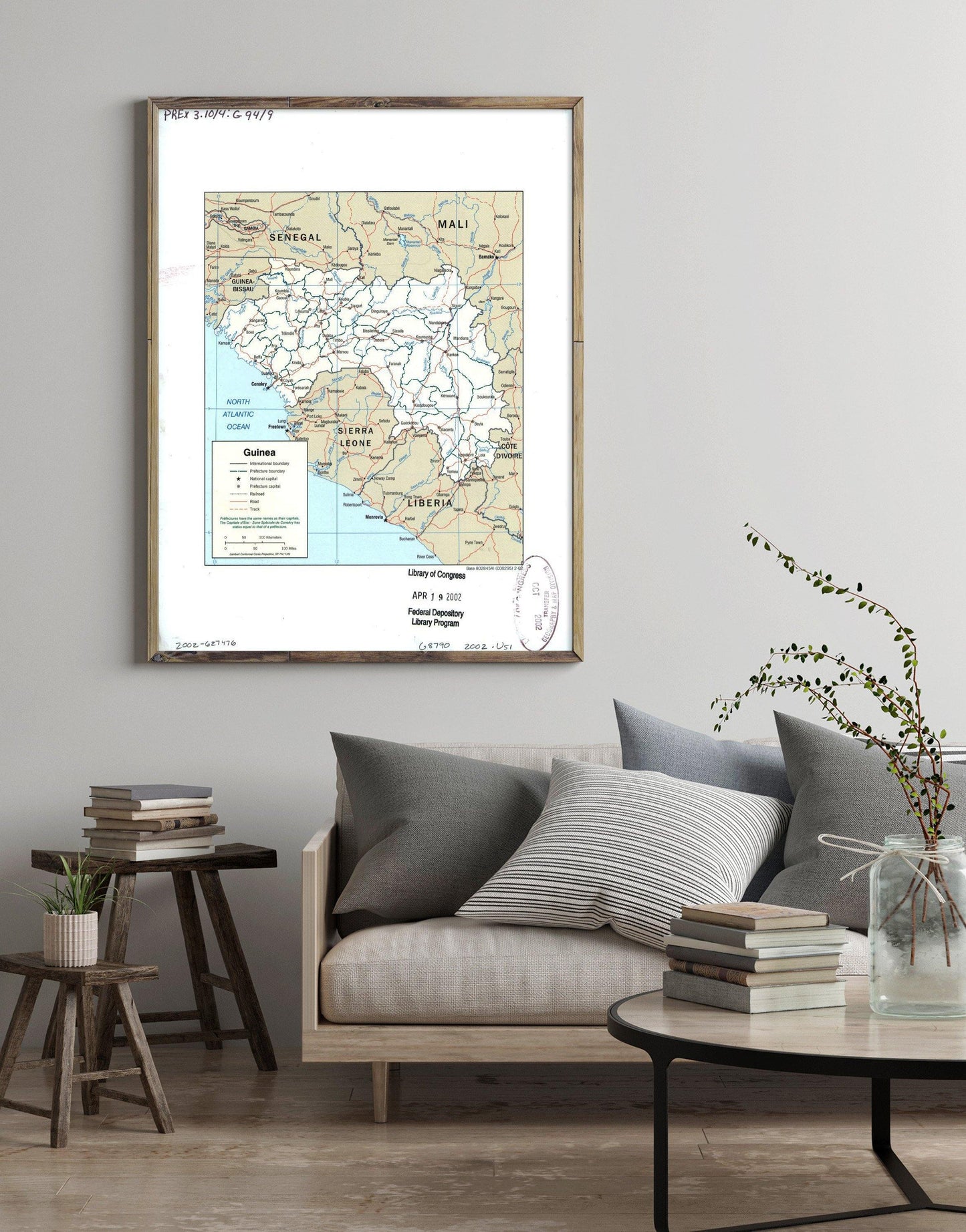 2002 Map| Guinea| Guinea Map Size: 18 inches x 24 inches |Fits 18x24 s - New York Map Company