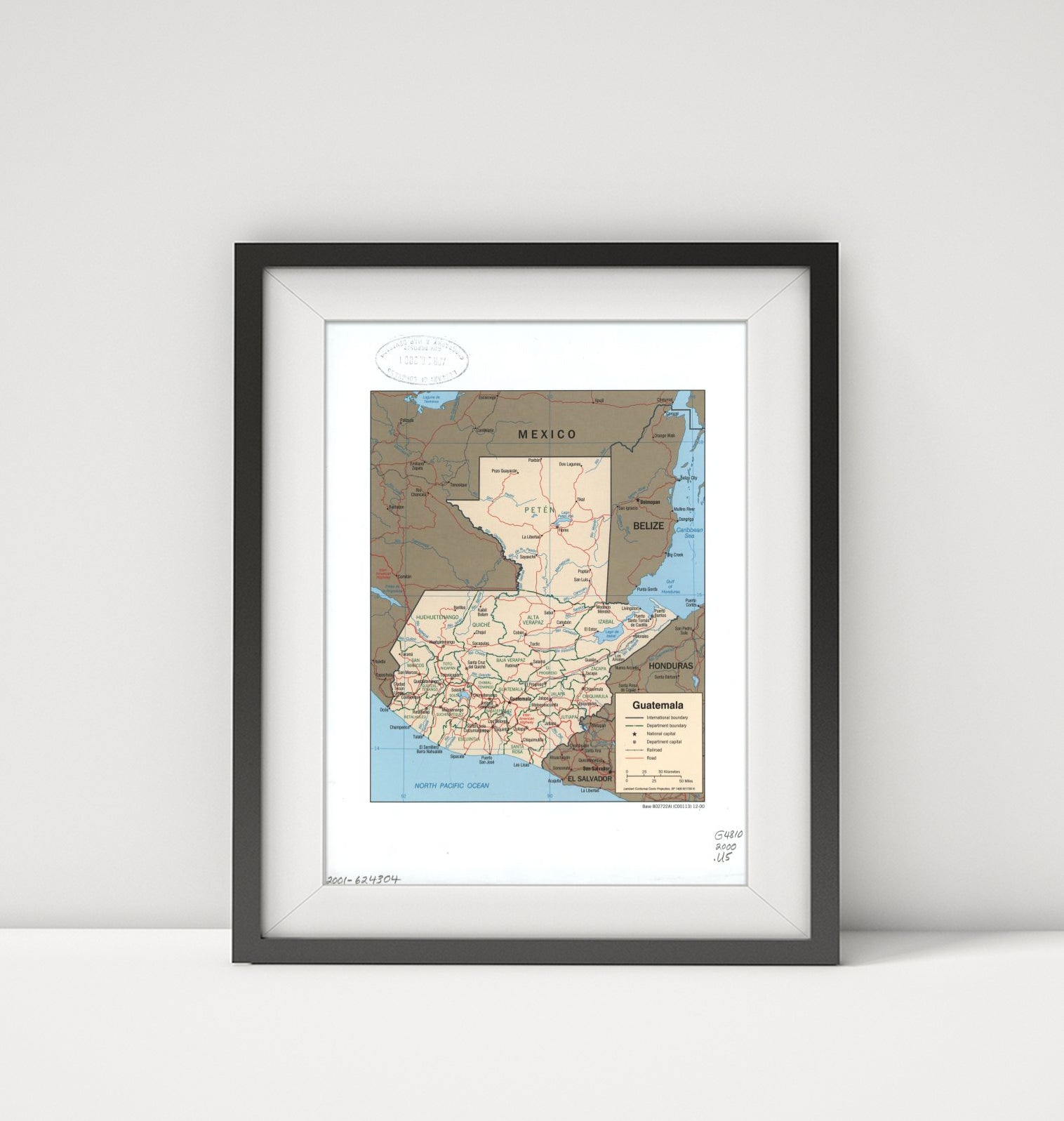 2000 Map|Title: Guatemala|Subject: Guatemala 18 inches x 24 inches |Fits 18x24 s - New York Map Company