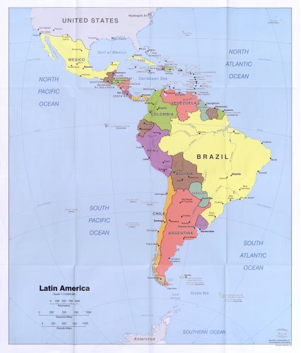 2006 Map Latin America. - 20x24 - Ready to Frame - Latin America Latin America - New York Map Company