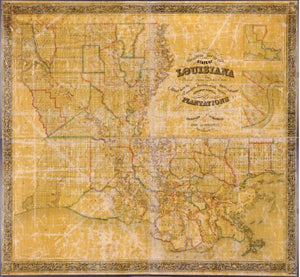 1853 Map La Tourrette's reference map of Louisiana Vintage Antique Reprint - New York Map Company