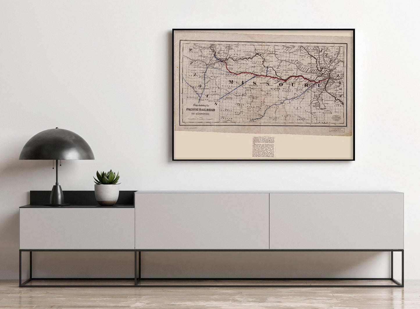 1865 Map| Map showing the Pacific Railroad of Missouri| Missouri|Railr - New York Map Company