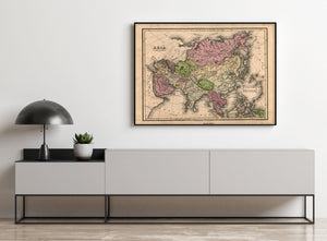 Map| Asia| Asia Map Size: 18 inches x 24 inches |Fits 18x24 size frame - New York Map Company