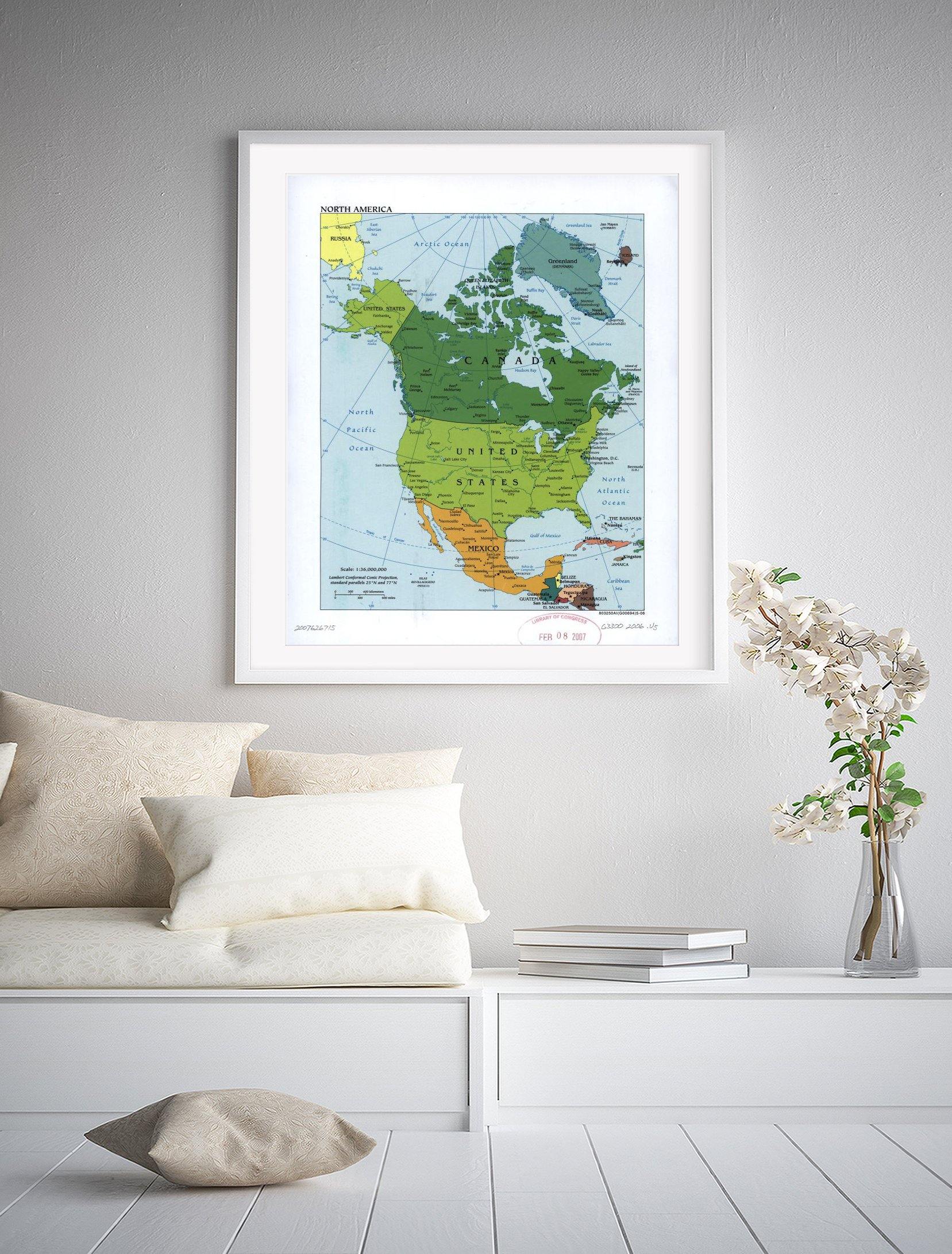 2006 Map| North America| North America Map Size: 20 inches x 24 inches - New York Map Company