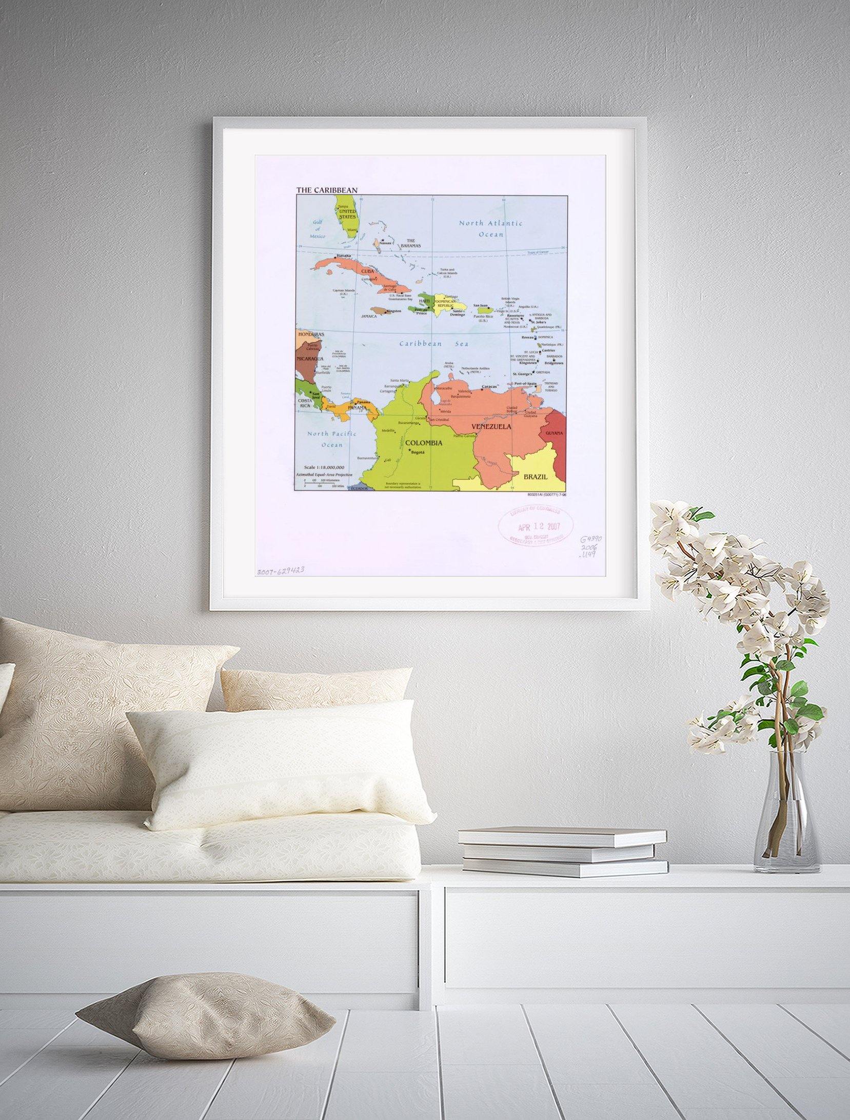 2006 Map| The Caribbean| Caribbean Area Map Size: 20 inches x 24 inche - New York Map Company