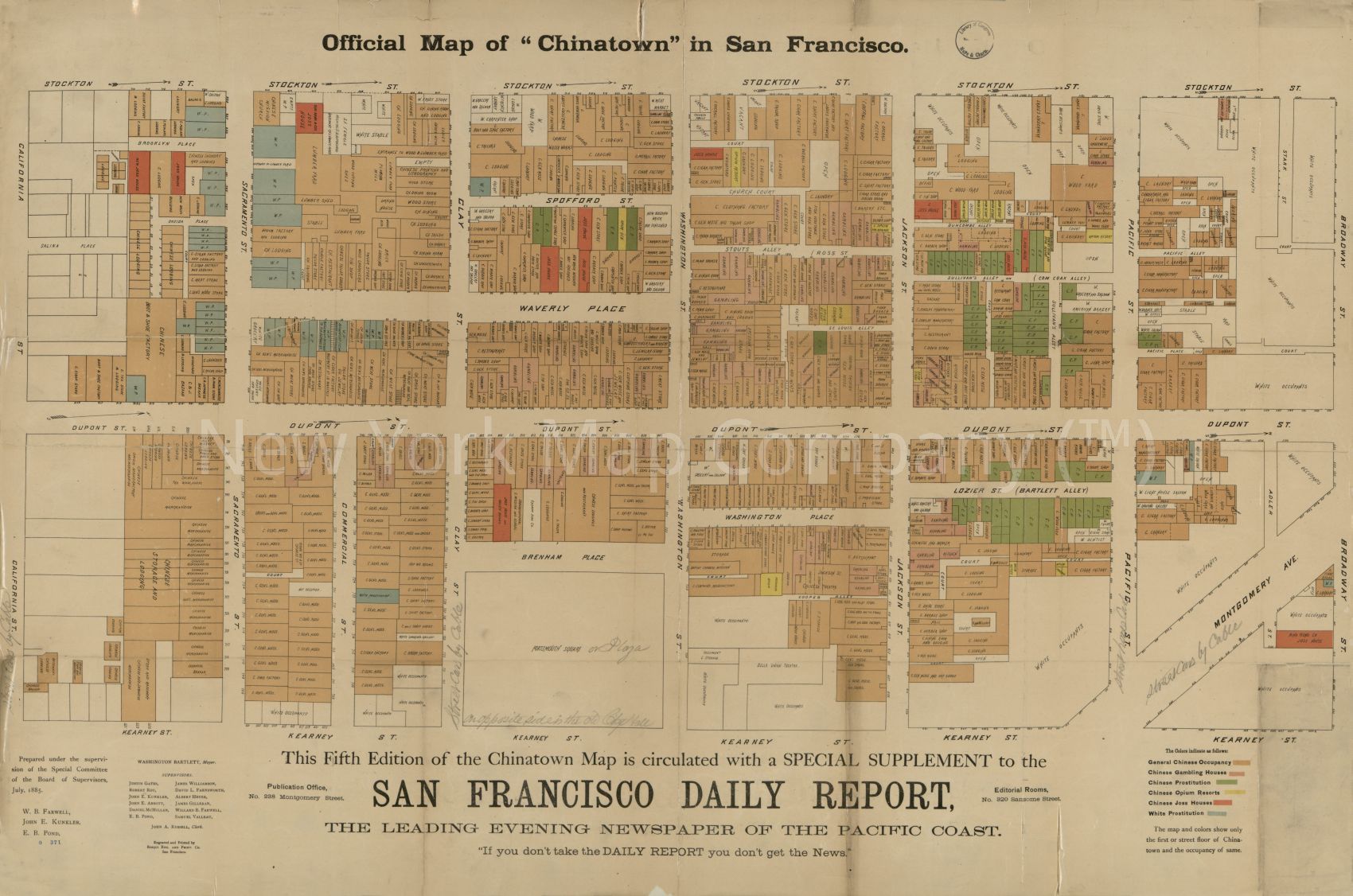 1998 map Official map of "Chinatown" in San Francisco Chinese occupancy,. Map Subjects: Cadastral California | Chinatown | Chinatown San Francisco | Calif | Landowners | Real Property | San Francisco |