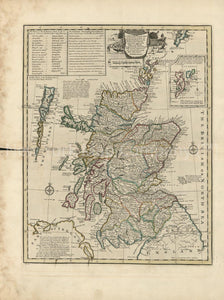 1752 map A new and accurate map of Scotland or North Britain: drawn from surveys and most approved maps and charts and regulated by astronom'l observ's: with several improvm'ts not to be found in any other map extant. Map Subjects: Early Scotland - New York Map Company