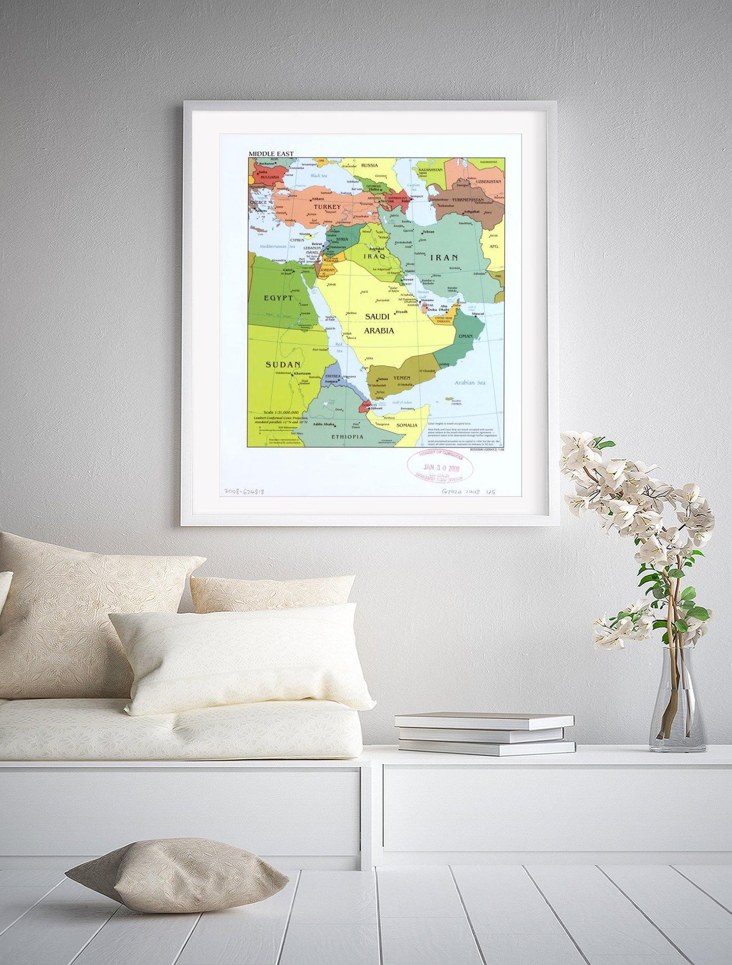 2008 Map| Middle East| Middle East Map Size: 20 inches x 24 inches |Fi - New York Map Company