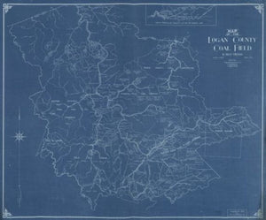 1915 map of the Logan County coal field in West Virginia
