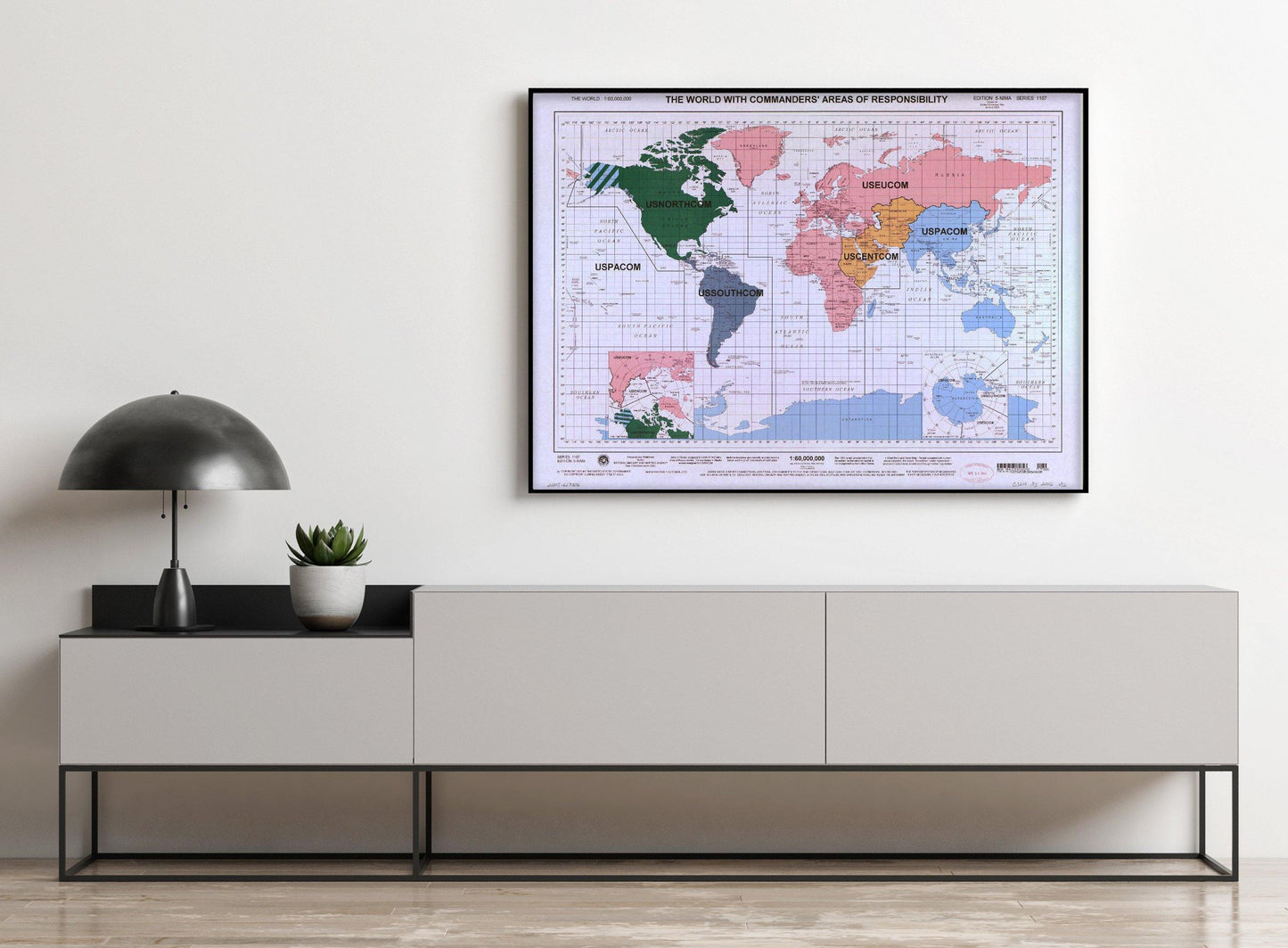 2002 Map| The world with commanders' areas of responsibility| Command - New York Map Company