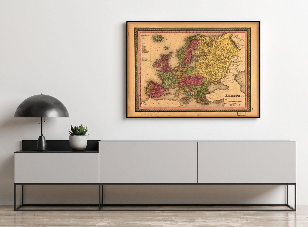 1849 Map| Europe| Europe Map Size: 18 inches x 24 inches |Fits 18x24 s - New York Map Company