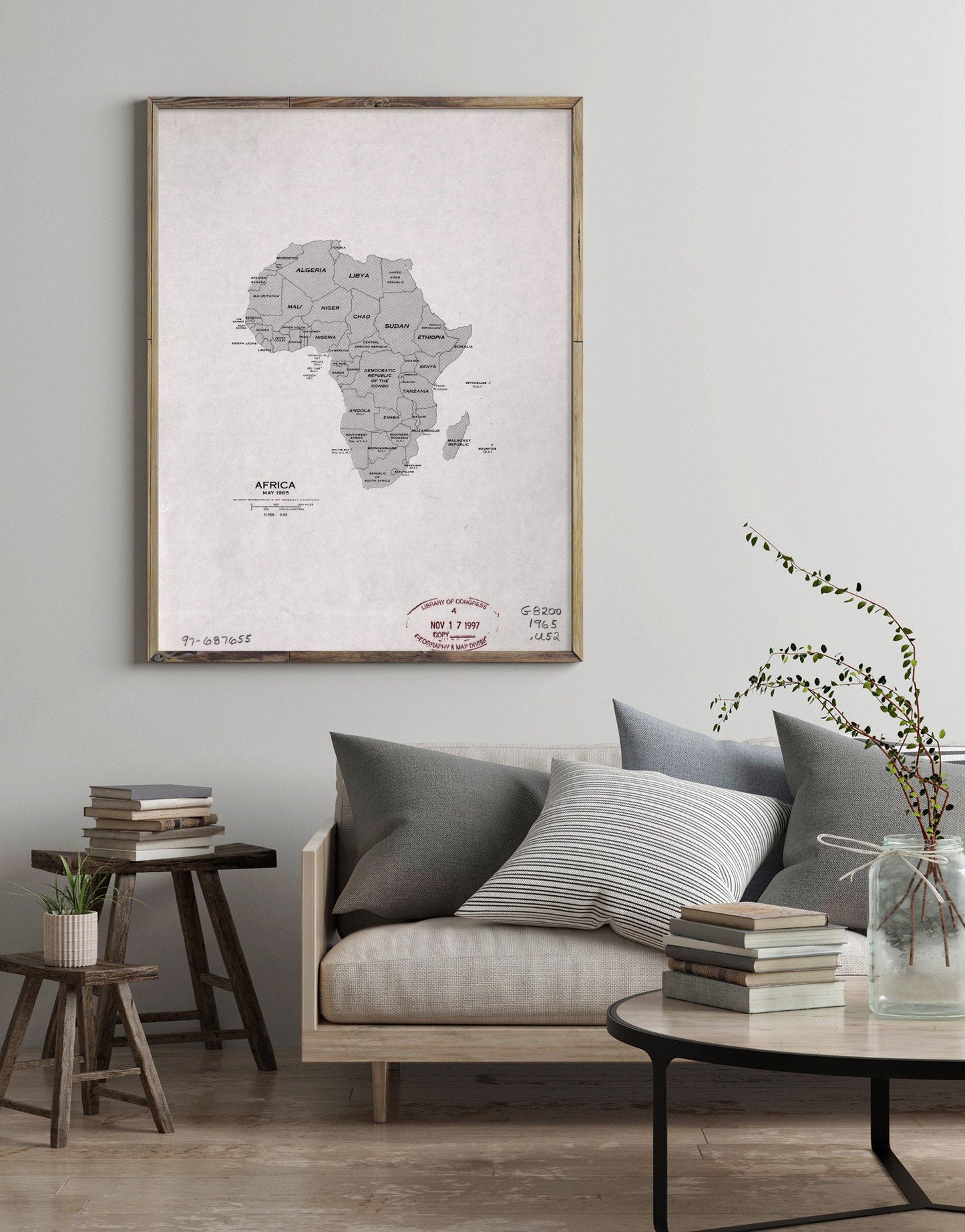 1965 Map| Africa, May 1965| Africa Map Size: 18 inches x 24 inches |Fi - New York Map Company