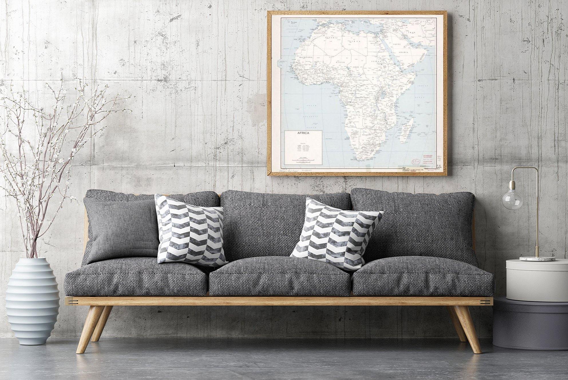 1965 Map| Africa| Africa Map Size: 22 inches x 24 inches |Fits 22x24 s - New York Map Company