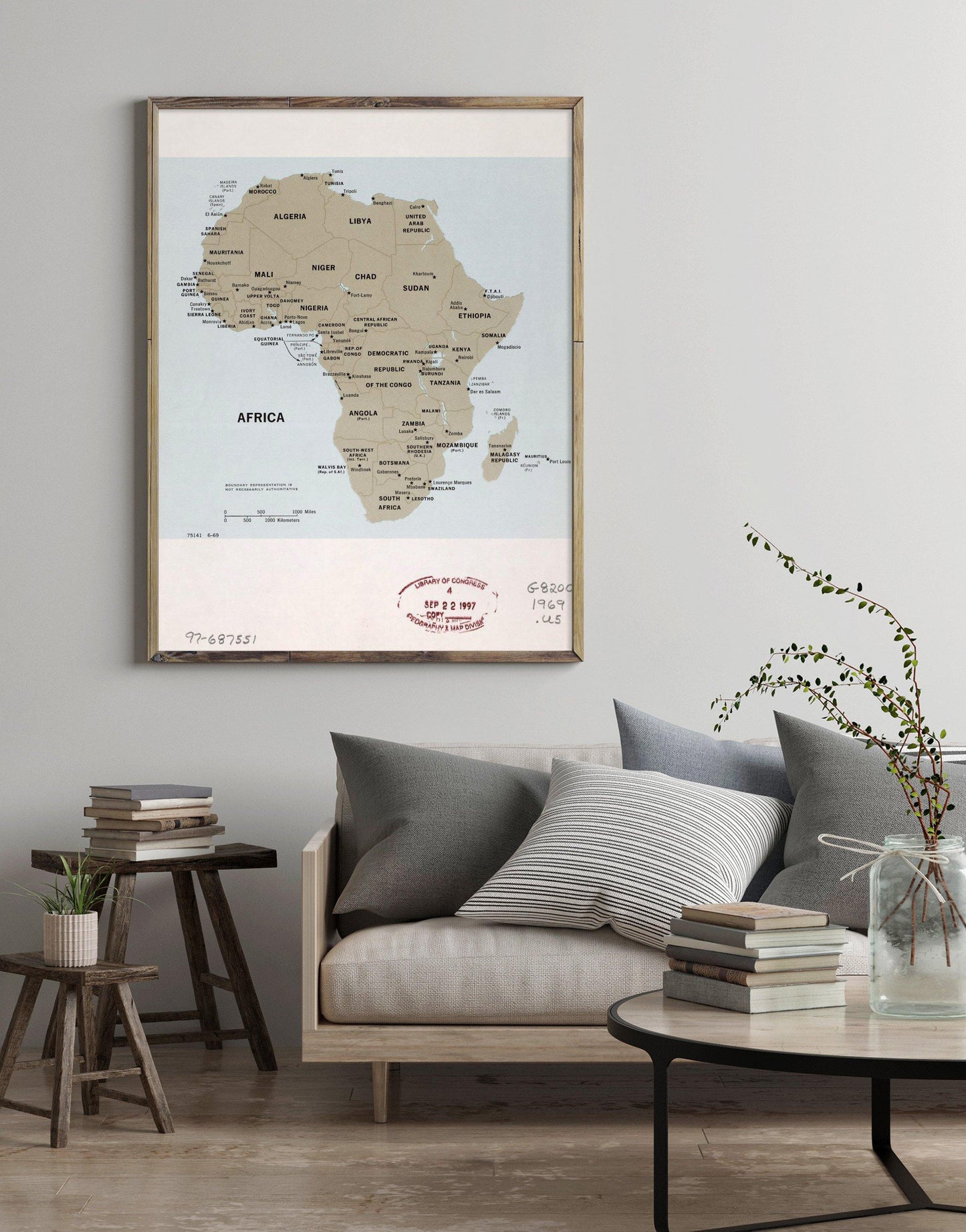 1969 Map| Africa| Africa Map Size: 18 inches x 24 inches |Fits 18x24 s - New York Map Company