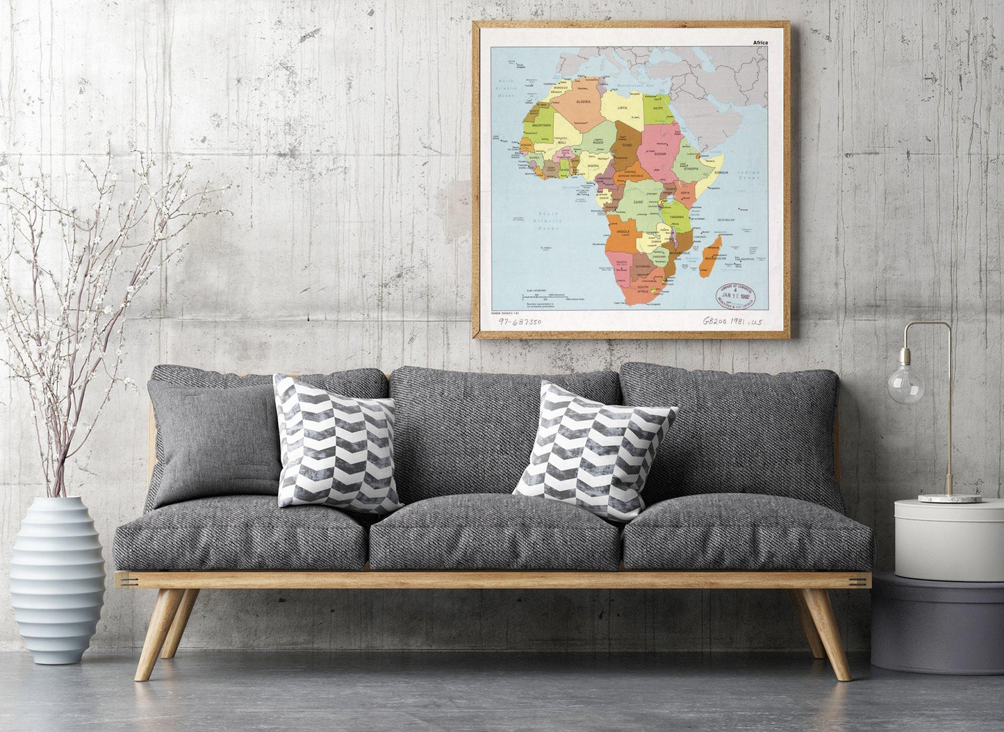 1981 Map| Africa| Africa Map Size: 24 inches x 24 inches |Fits 24x24 s - New York Map Company