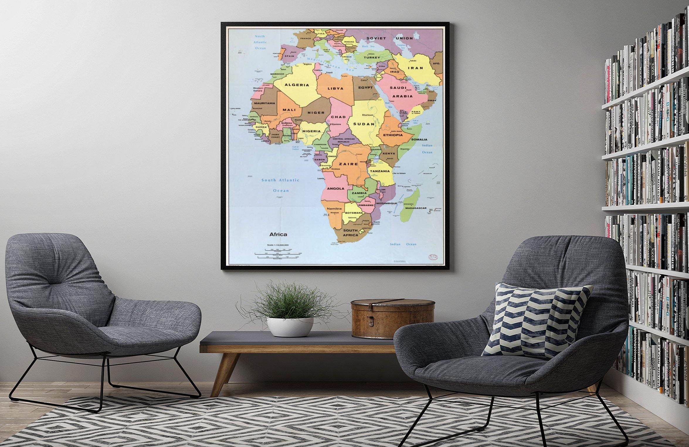 1984 Map| Africa| Africa Map Size: 22 inches x 24 inches |Fits 22x24 s - New York Map Company