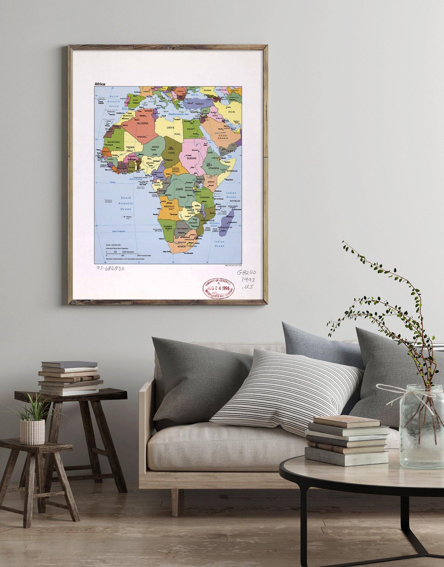 1993 Map| Africa| Africa Map Size: 18 inches x 24 inches |Fits 18x24 s - New York Map Company