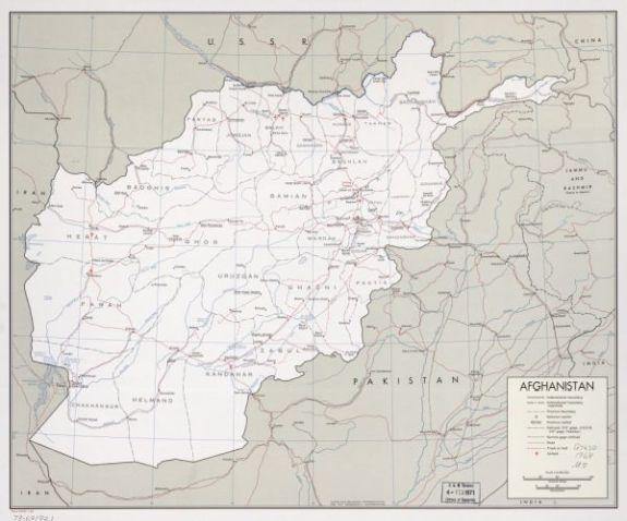 1968 Map| Afghanistan. 1-68| Afghanistan Map Size: 20 inches x 24 inch - New York Map Company