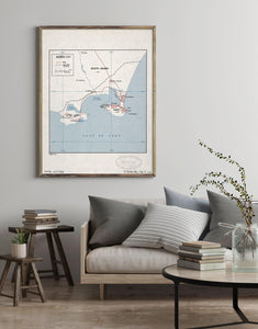 1967 Map| Aden (U.K.)| Aden Yemen Map Size: 18 inches x 24 inches |Fit - New York Map Company