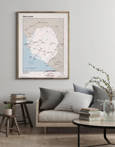 1977 Map| Sierra Leone| Sierra Leone Map Size: 18 inches x 24 inches | - New York Map Company
