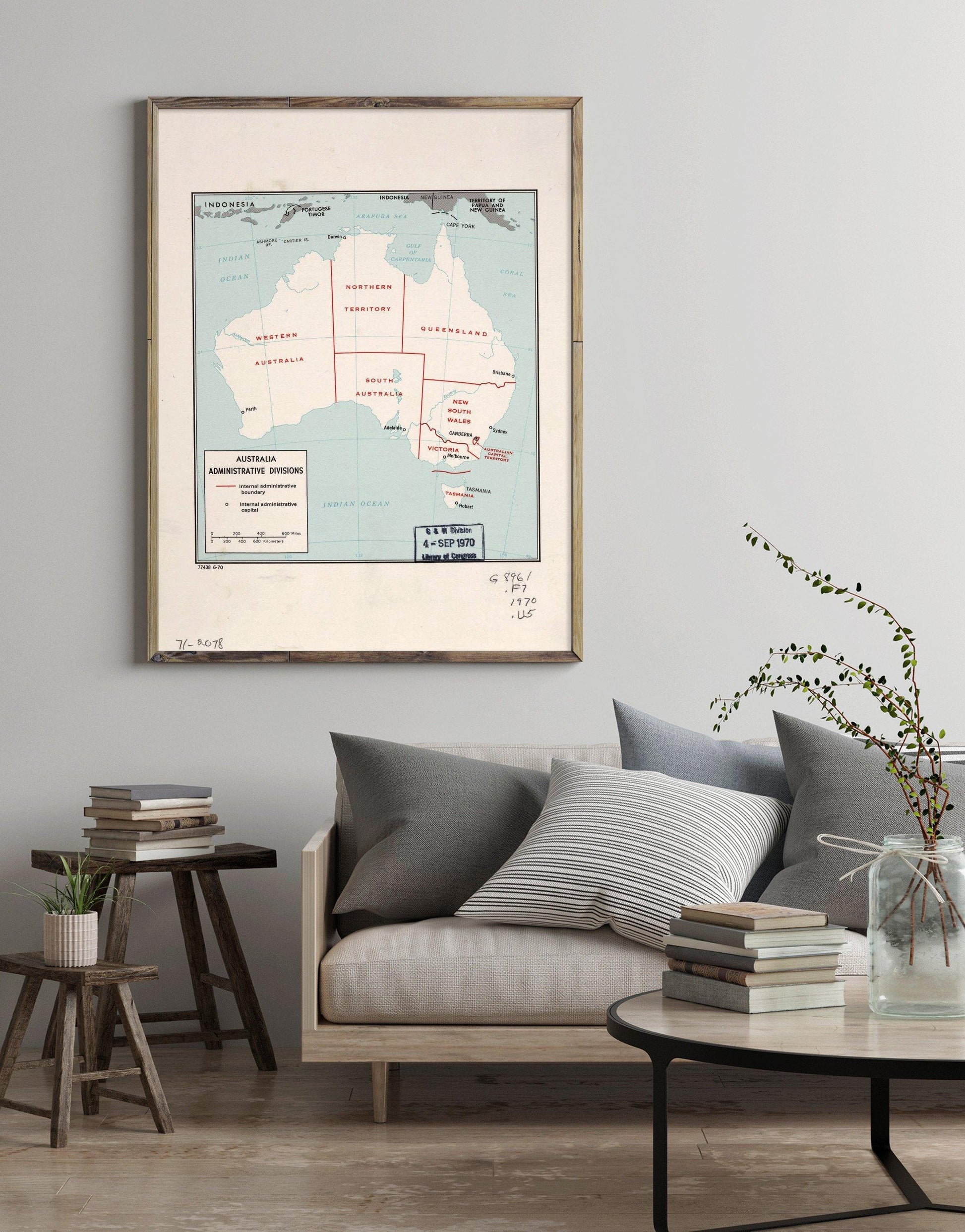 1970 Map| Australia: Administrative divisions. 6-70| Administrative an - New York Map Company