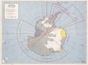 1956 map Antarctica exploration and claims, as of 1 February 1956. Map Subjects: Antarctica | International Status