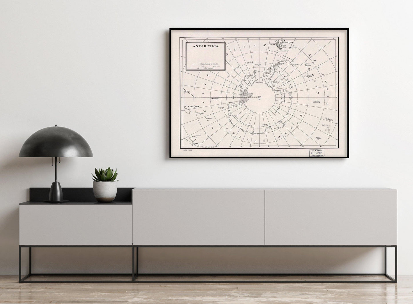 1955 Map| Antarctica. 12-55| Antarctica, Outline and Base Map Size: 18 - New York Map Company